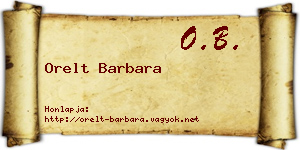 Orelt Barbara névjegykártya